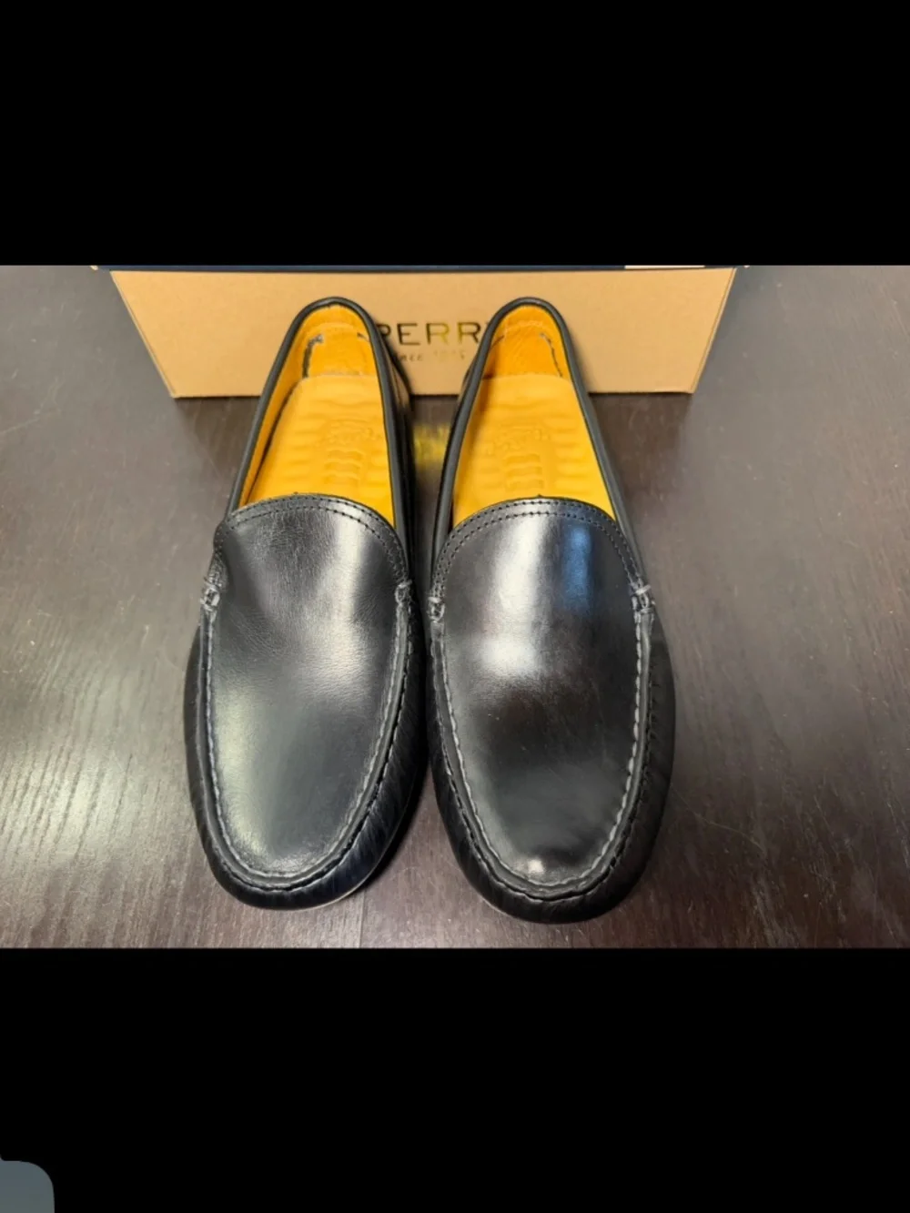 Sperry Gold Cup Meridian Leather Driving Loafers Black Mens 7.5M